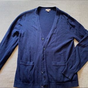 Navy button front cardigan